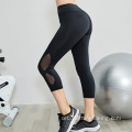 Mga Kababayen-an nga Aktibo nga Mesh Side Workout Capri Leggings